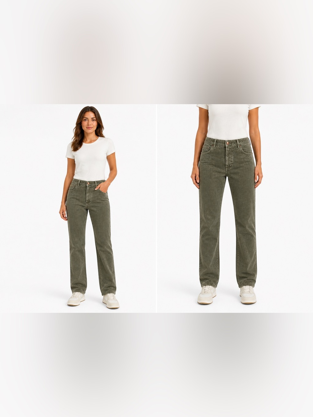 L.L.Bean Women’s Corduroy Pants Olive Green Size 12 Favorite Fit